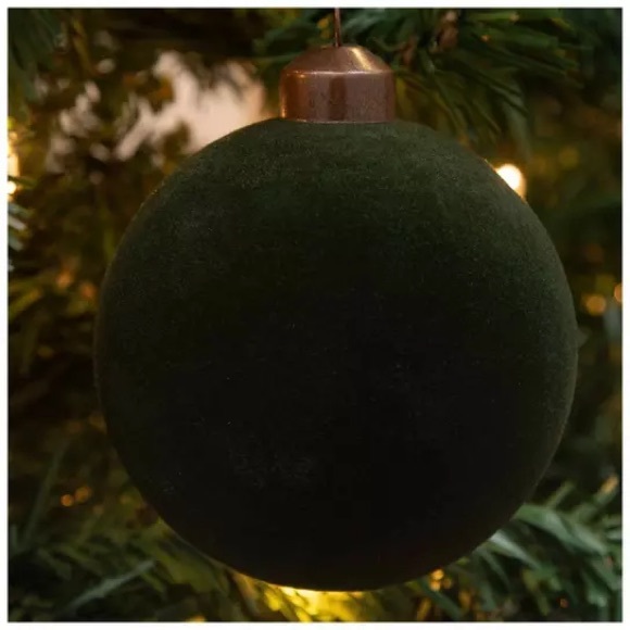 NIB 2024 Hobby Lobby Dark Green Flock Ornament - 8 pc. X 80mm - Picture 5 of 5